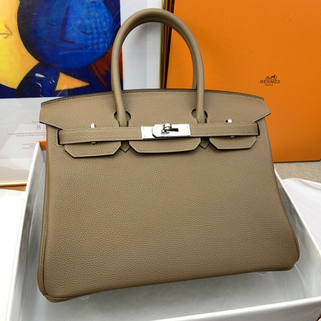 Hermes Birkin 30 Togo Etoupe Bag Silver Hardware Handbags (11.8in30cm) - Grey product image 1, provided for visual reference