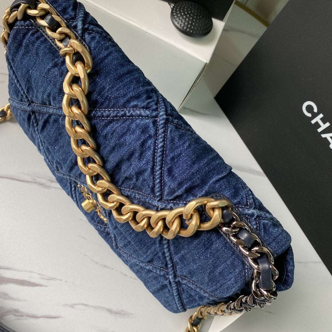 Chanel 19 Denim Large Flap Bag product image 4, provided for visual reference and product detail review