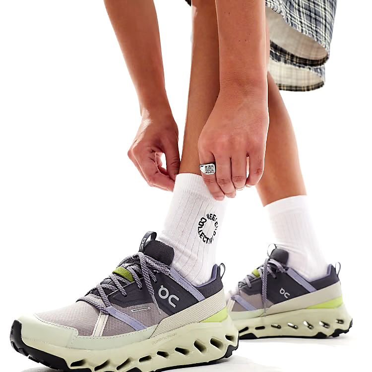On Cloudhorizon Waterproof Grey/Green Hiking Shoes product image 4, provided for visual reference and product detail review