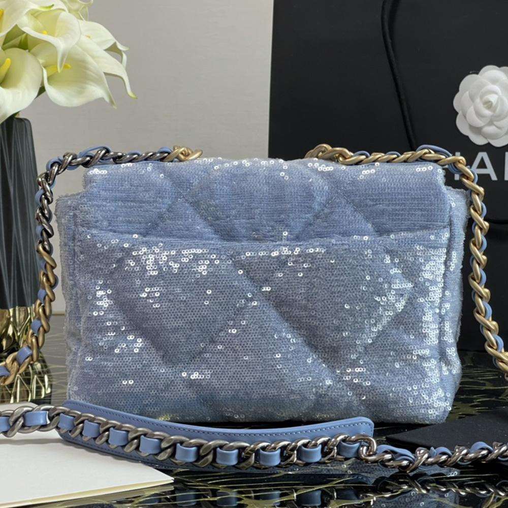 Chanel 19 Sequin Flap Bag - Light Blue product image 3, provided for visual reference and product detail review