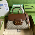 Gucci Horsebit 1955 Medium Ophidia and Brown Leather Handbag product image 1, provided for visual reference and product