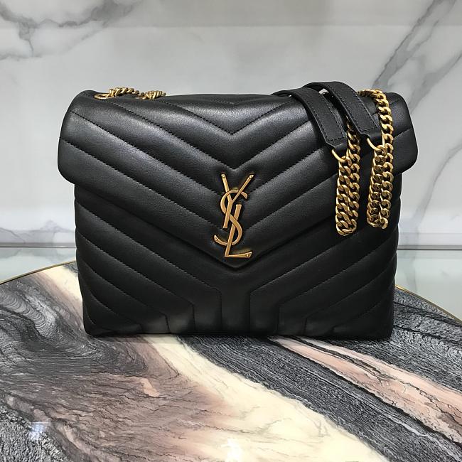 YSL Medium 32 Loulou Bag Black in Gold product image 8, provided for visual reference and product detail review