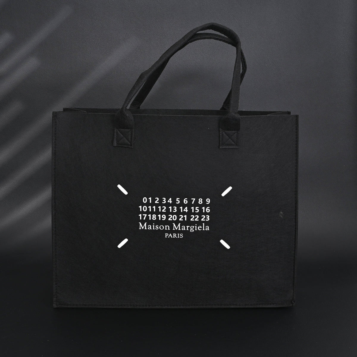 Maison Margiela MM6 Tote Bag – Limited Edition Black Canvas Shopper product image 2, provided for visual reference and