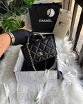 Chanel 24B WOC Top Handle in Black Shiny Lambskin GHW product image 1, provided for visual reference and product detail