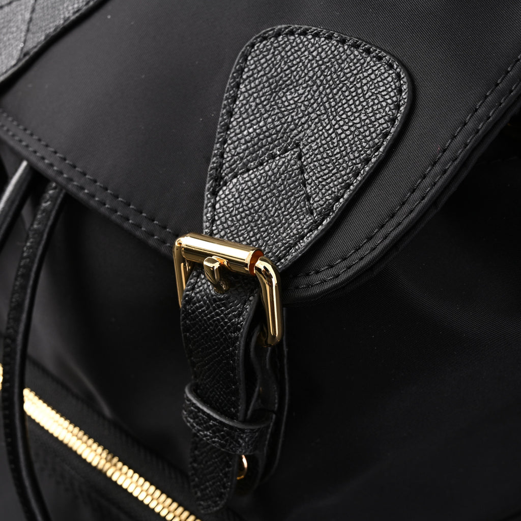 Burberry the Rucksack – Black Nylon & Leather Backpack with Gold-Tone Hardware - Black with Gold Accents product image 11,