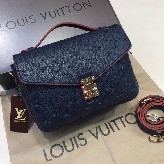 LV Pochette Métis Monogram Empreinte Leather Handle Crossbody Bag with Navy Blue Leather Trim product image 8, provided for