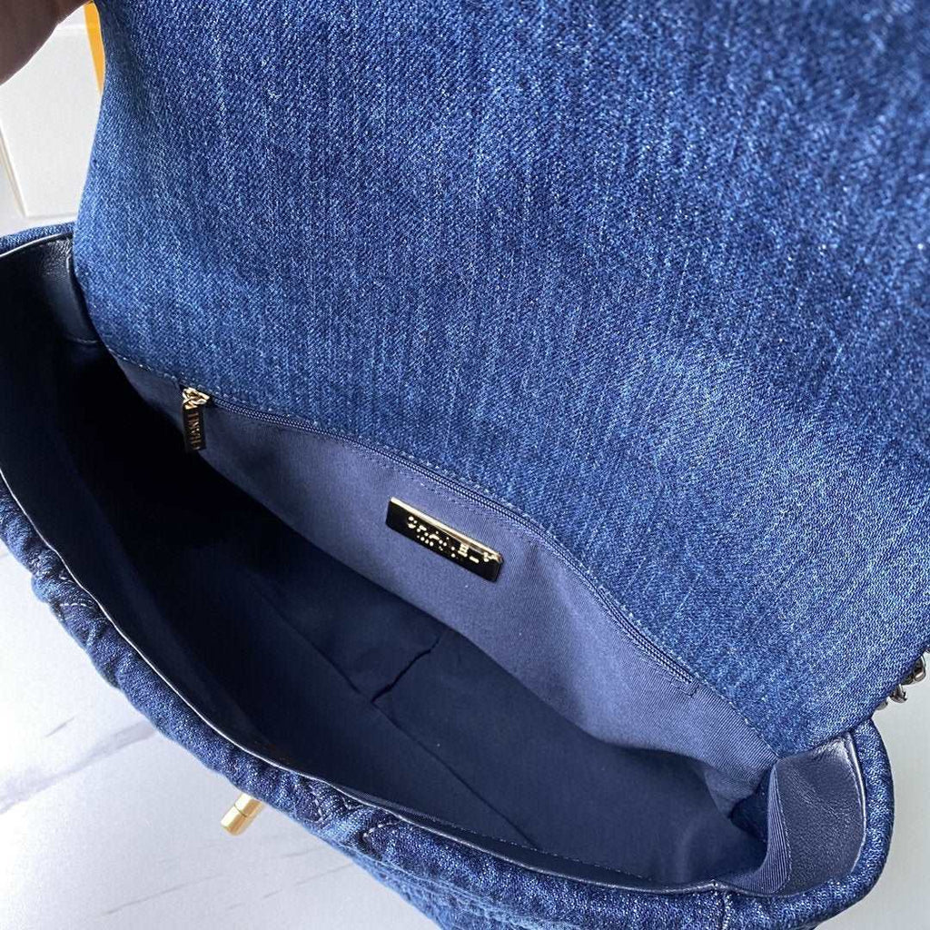 Chanel 19 Denim Large Flap Bag product image 7, provided for visual reference and product detail review