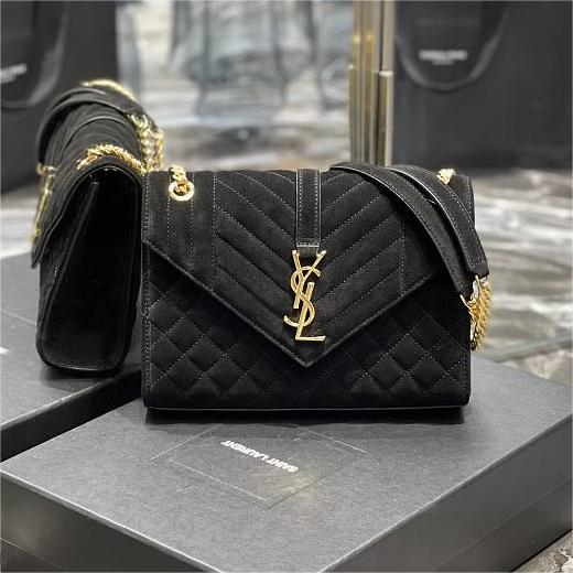 YSL Envelope Bag 24CM - Black product image 6, provided for visual reference and product detail review