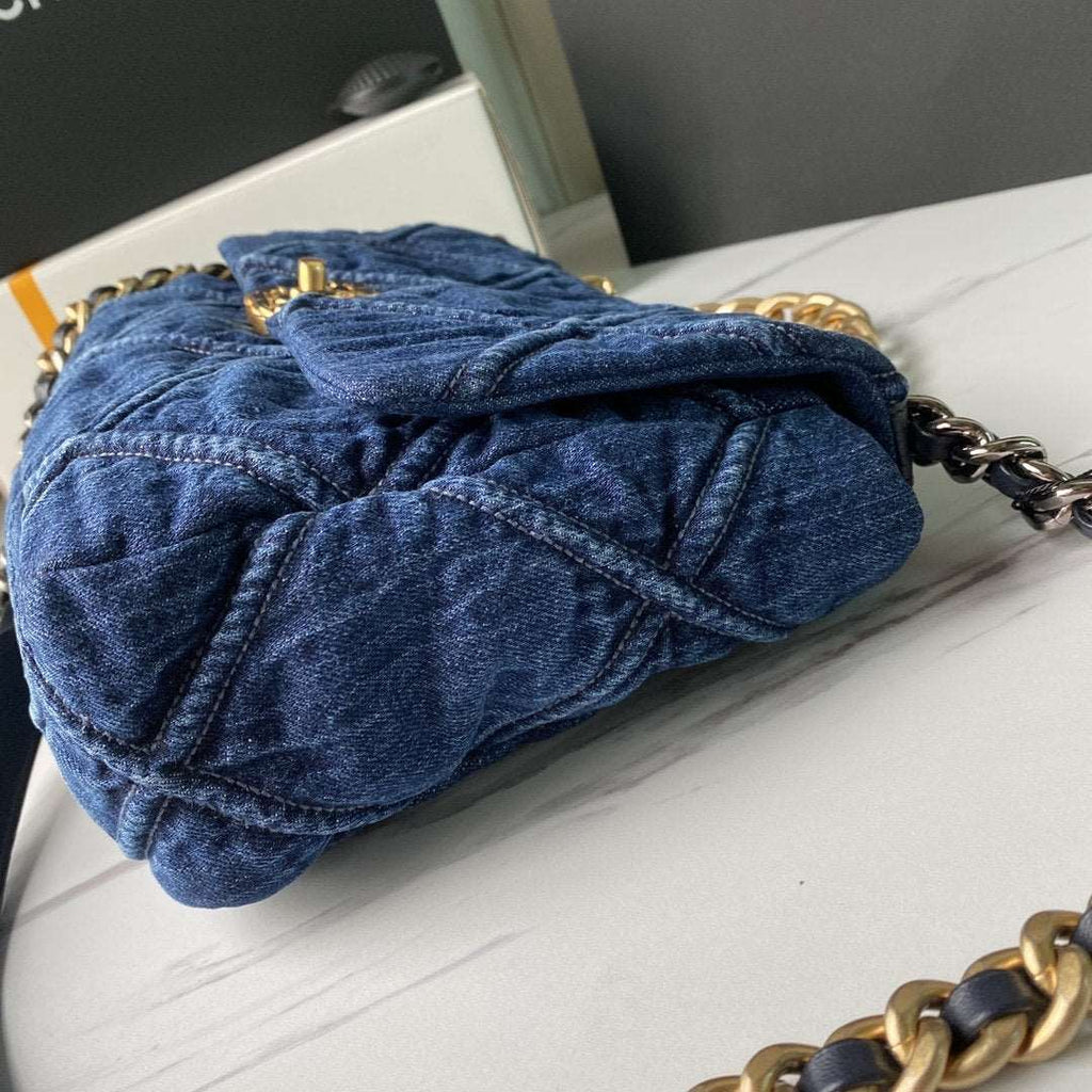 Chanel 19 Denim Large Flap Bag product image 5, provided for visual reference and product detail review
