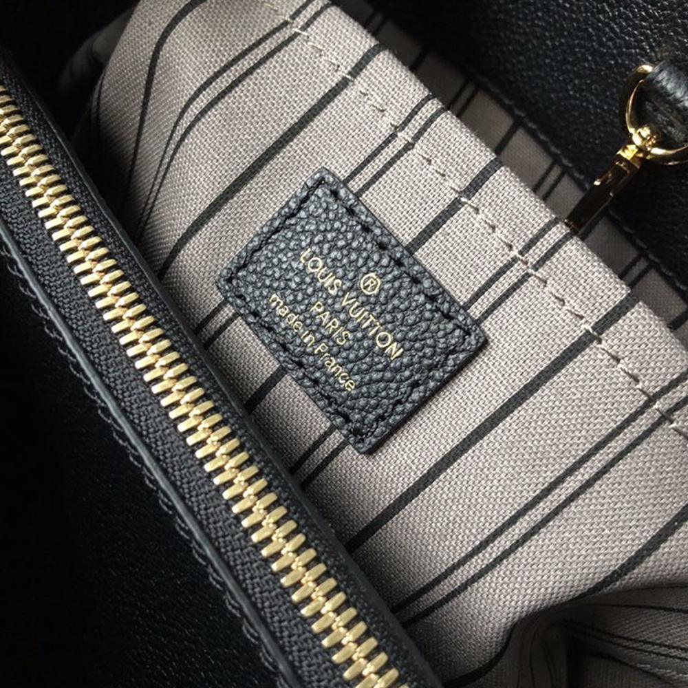 LV Montaigne MM Black Handbag product image 5, provided for visual reference and product detail review