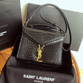 YSL Cassandra Mini Top Handle Bag Black product image 1, provided for visual reference and product detail review