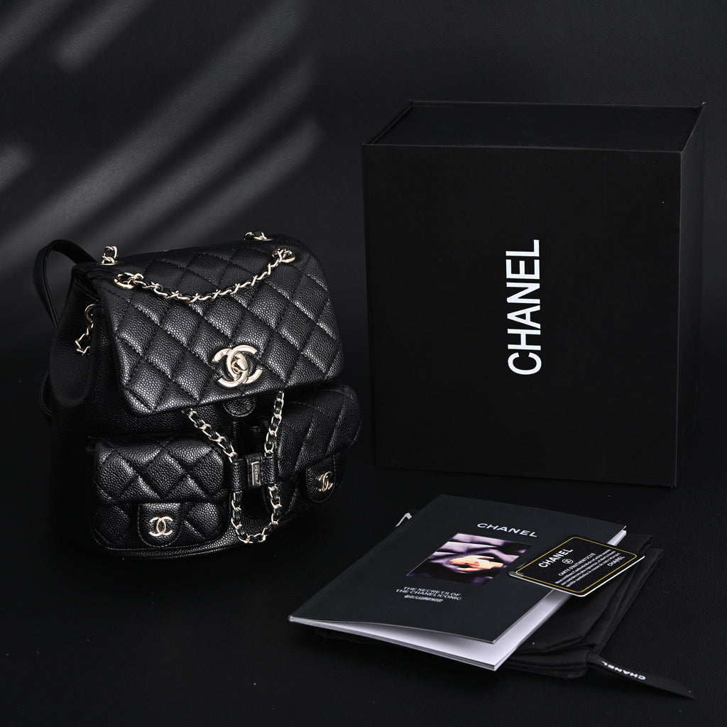 Chanel Duma Backpack – Black Quilted Lambskin with Gold-Tone Hardware (24A Collection) product image 1, provided for visual