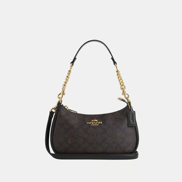 Coach Teri Shoulder Bag - Brown & Beige product image 1, provided for visual reference and product detail review