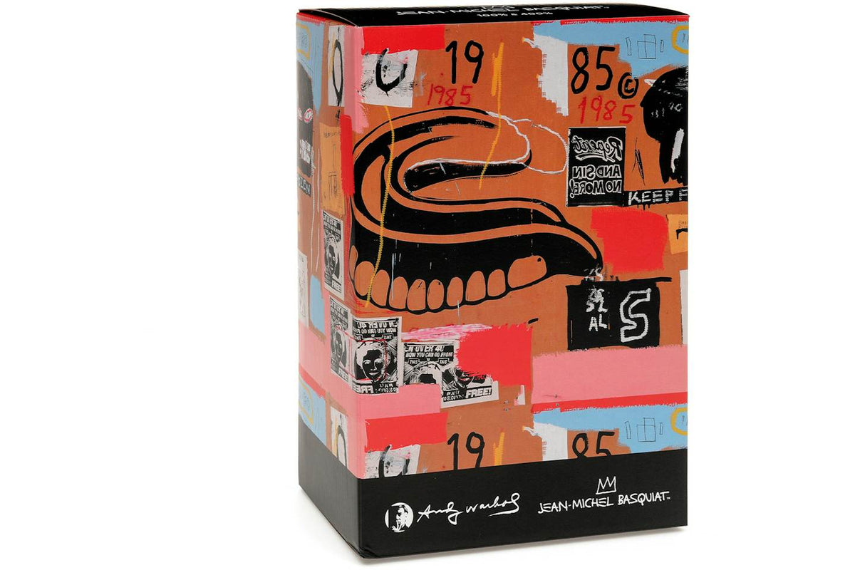 Bearbrick Andy Warhol x Jean-Michel Basquiat #2 100% & 400% Set product image 3, provided for visual reference and product