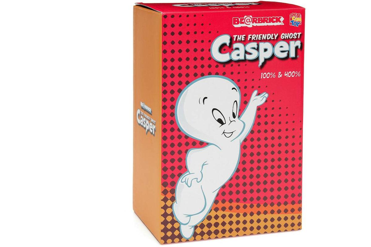Bearbrick Casper the Friendly Ghost 100% & 400% Set - White product image 2, provided for visual reference and product