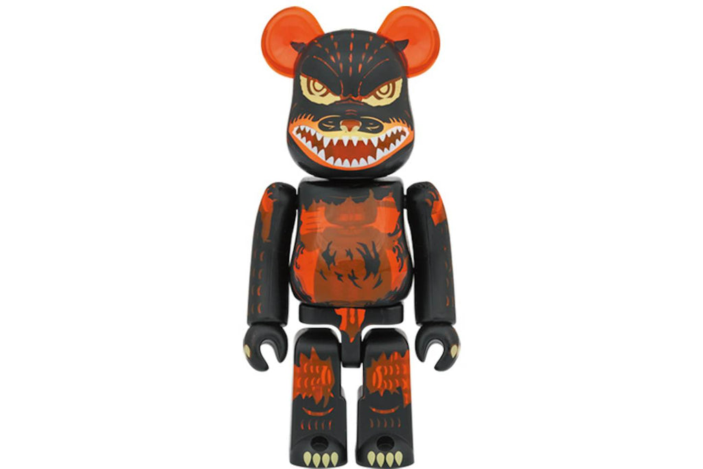 Bearbrick Godzilla vs. Destoroyah Meltdown Figure Set - 100% & 400%, Clear Orange product image 4, provided for visual