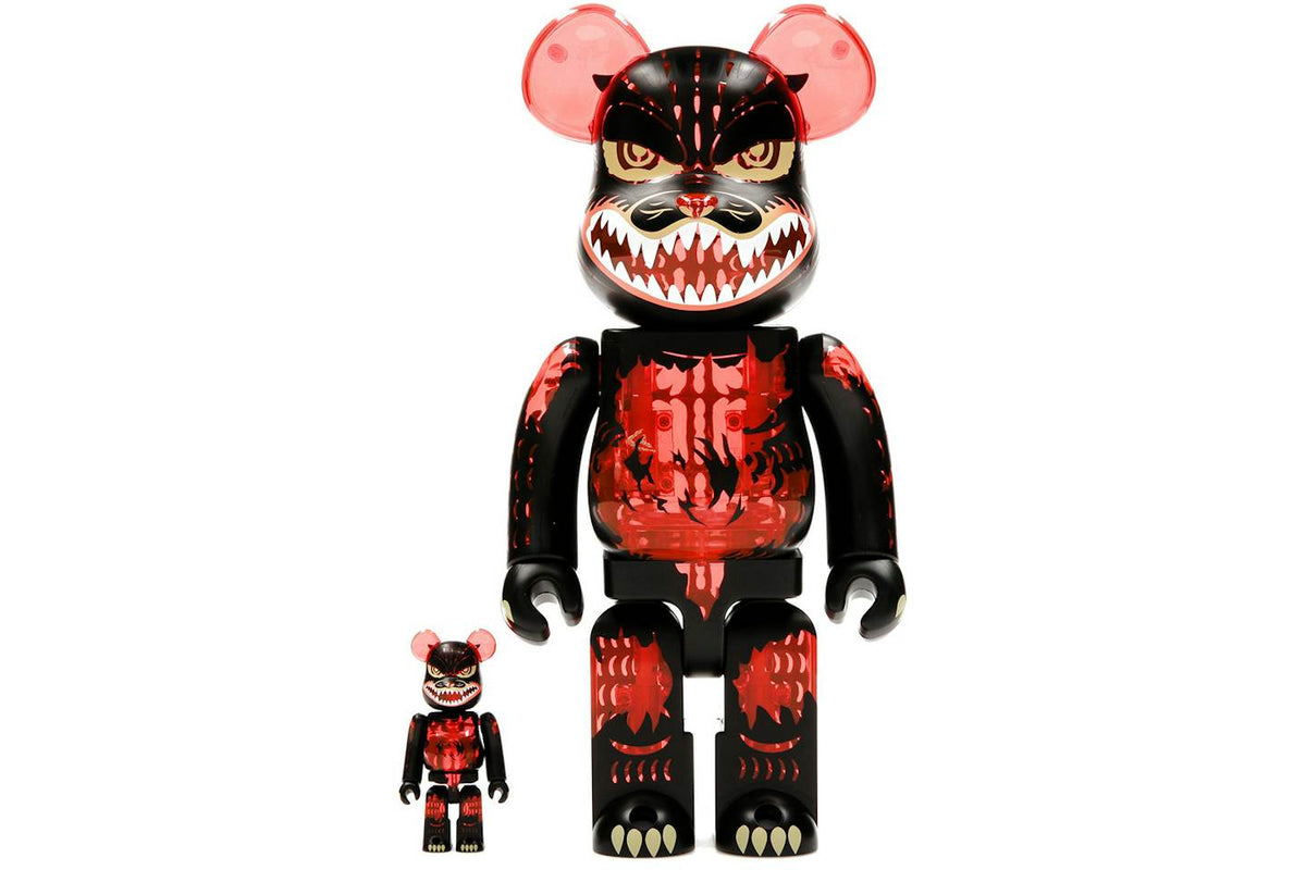 Bearbrick Godzilla vs. Destoroyah Meltdown Figure Set - 100% & 400%, Clear Orange product image 3, provided for visual