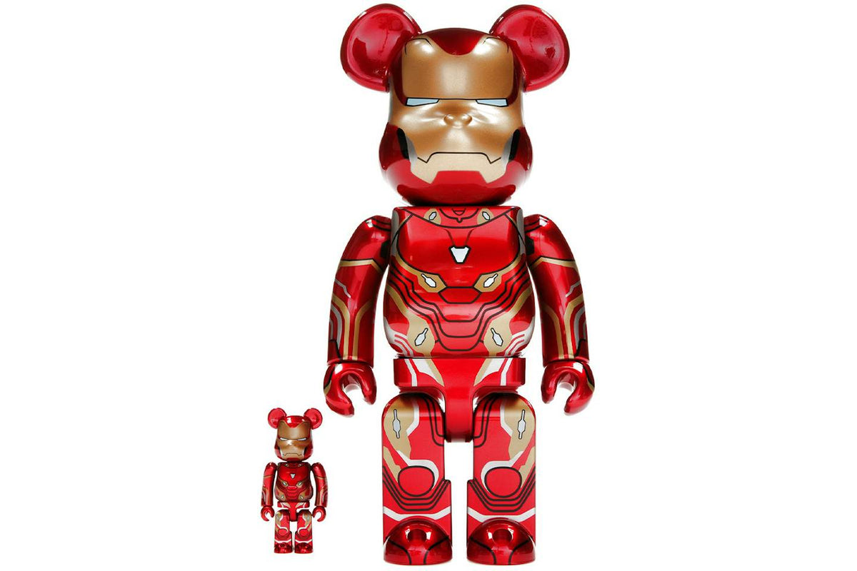 Bearbrick x Marvel Iron Man Mark 50 100% & 400% Set product image 1, provided for visual reference and product detail review