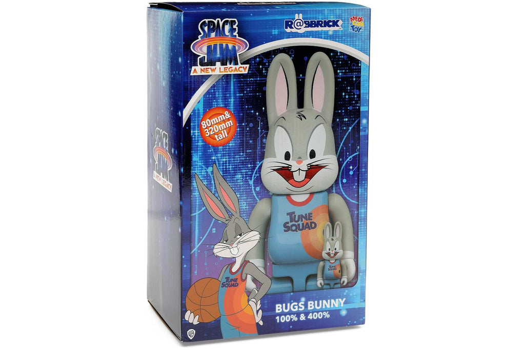 Rabbrick Space Jam: A New Legacy Bugs Bunny Figure Set - 100% & 400%, Grey product image 2, provided for visual reference