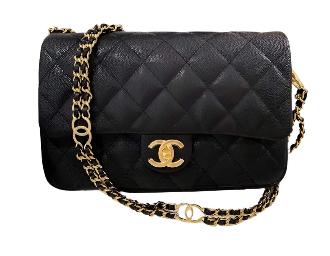 Chanel 23c Mini Flap Bag Chain Grained Calfskin Black product image 1, provided for visual reference and product detail