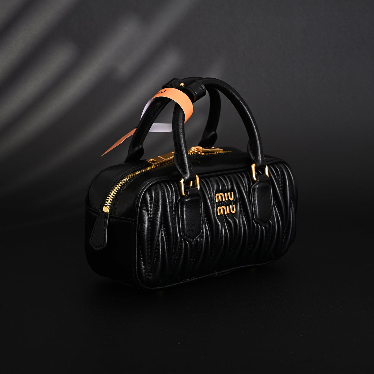 Miu Miu Black Matelassé Leather Top Handle Bag product image 9, provided for visual reference and product detail review