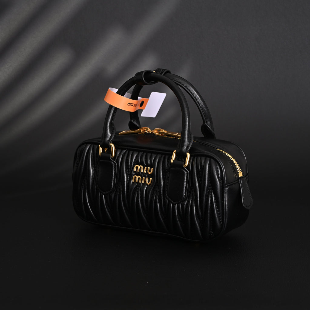 Miu Miu Black Matelassé Leather Top Handle Bag product image 12, provided for visual reference and product detail review