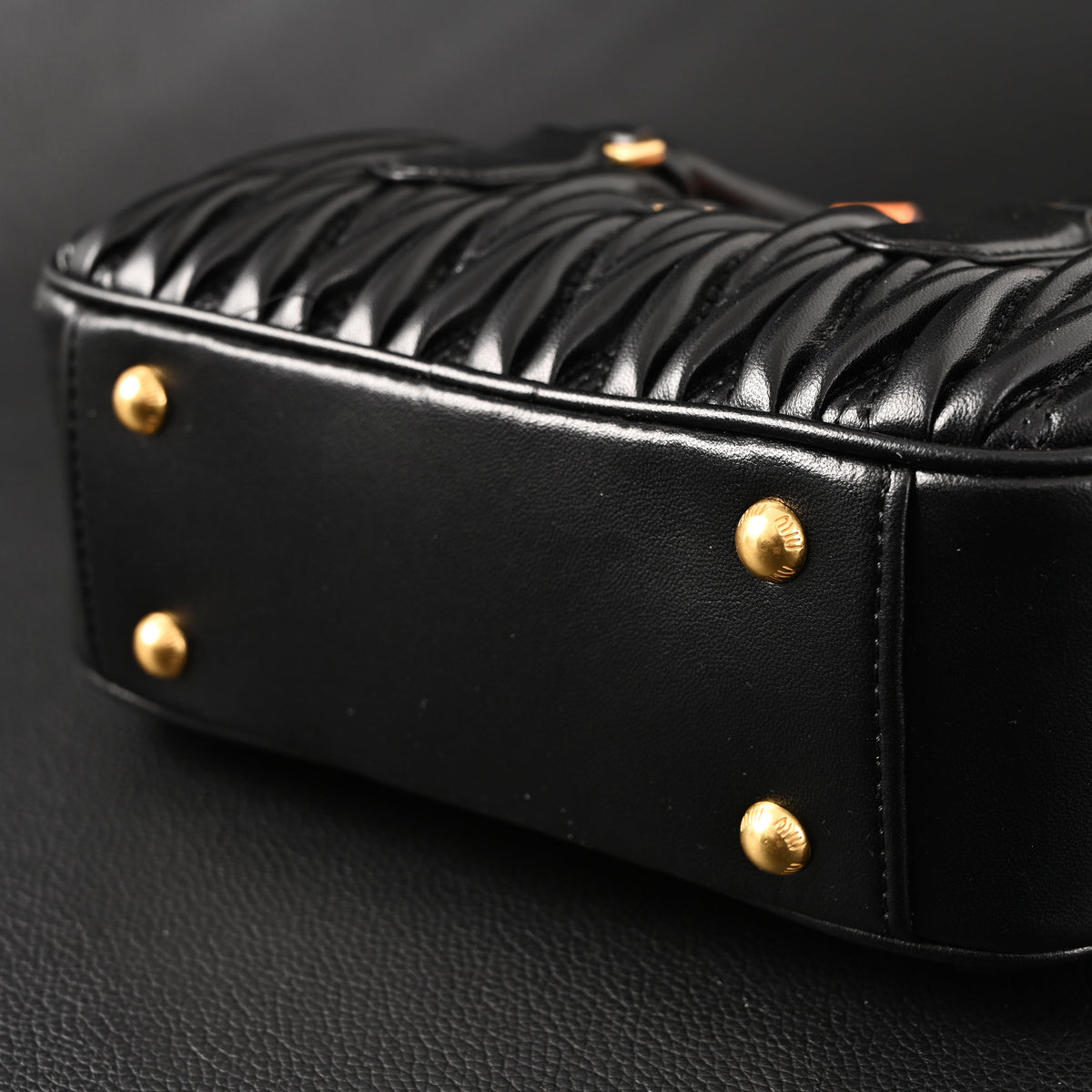 Miu Miu Black Matelassé Leather Top Handle Bag product image 14, provided for visual reference and product detail review