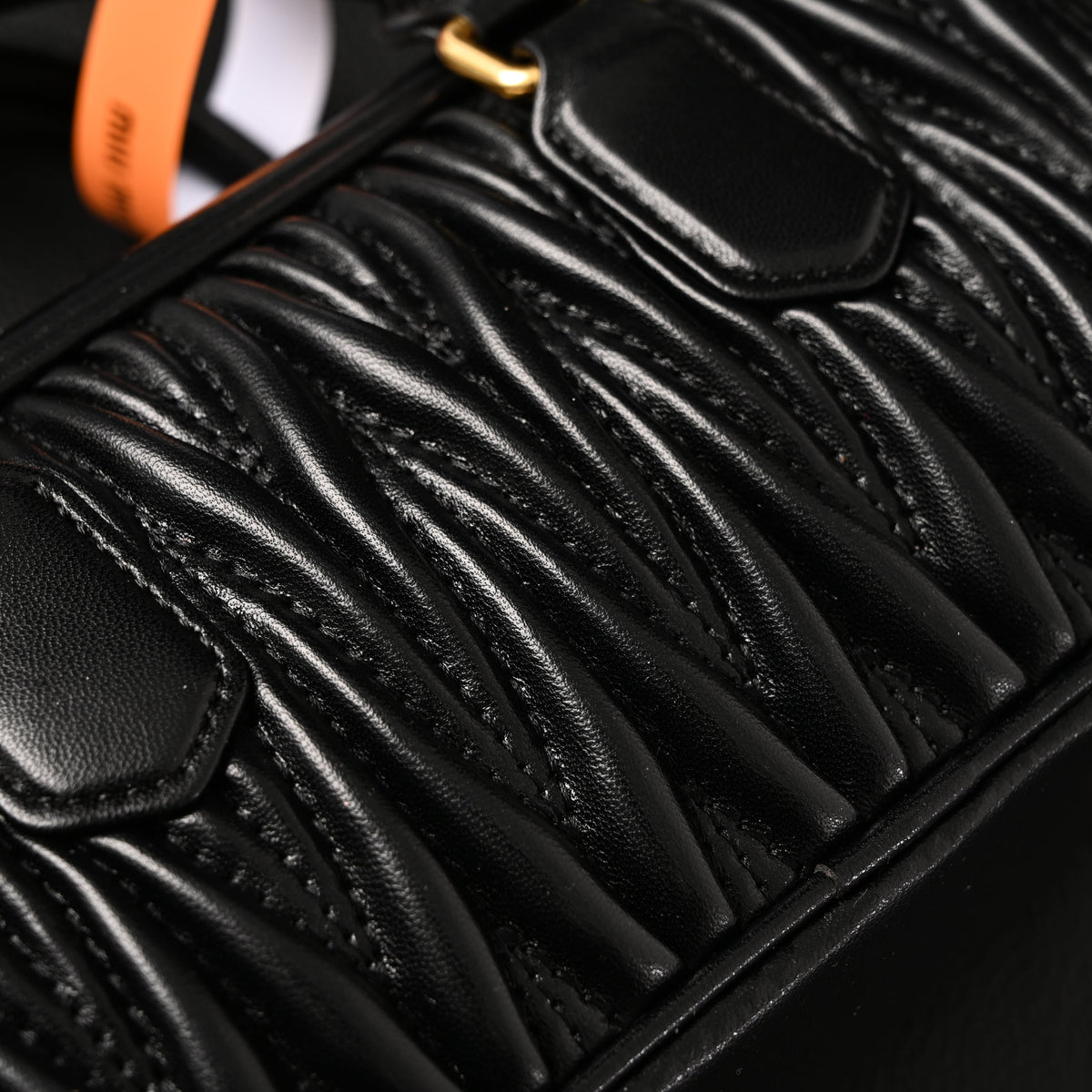 Miu Miu Black Matelassé Leather Top Handle Bag product image 2, provided for visual reference and product detail review