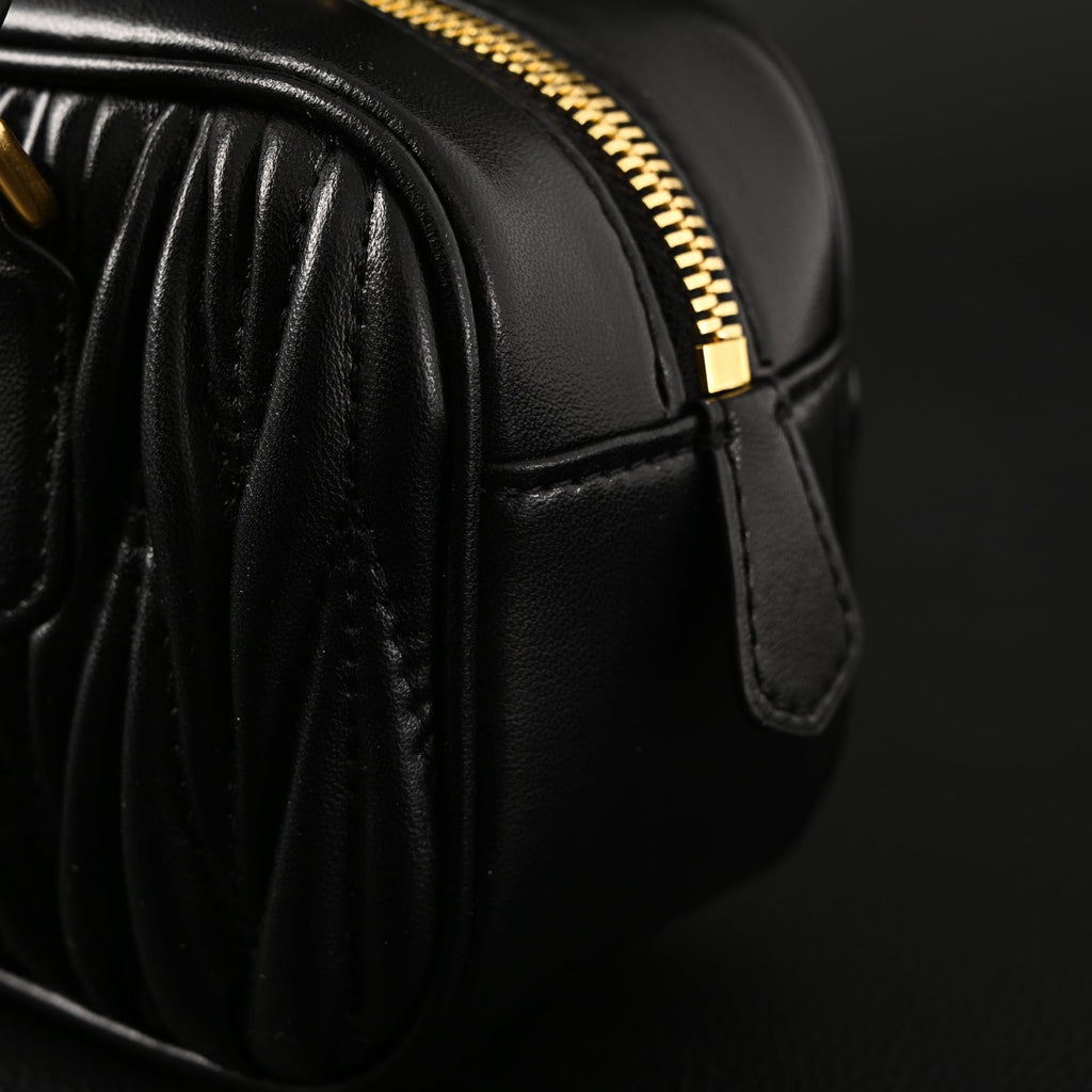 Miu Miu Black Matelassé Leather Top Handle Bag product image 3, provided for visual reference and product detail review