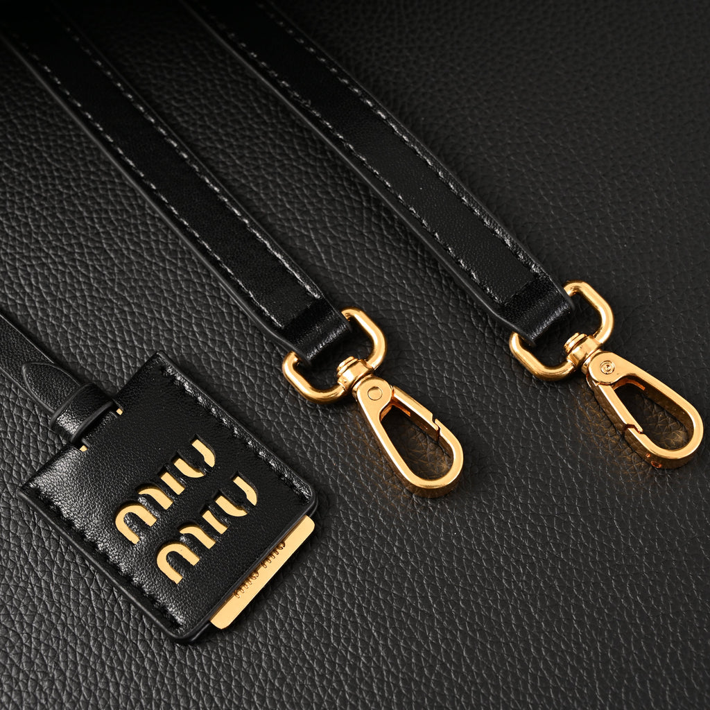 Miu Miu Black Matelassé Leather Top Handle Bag product image 5, provided for visual reference and product detail review