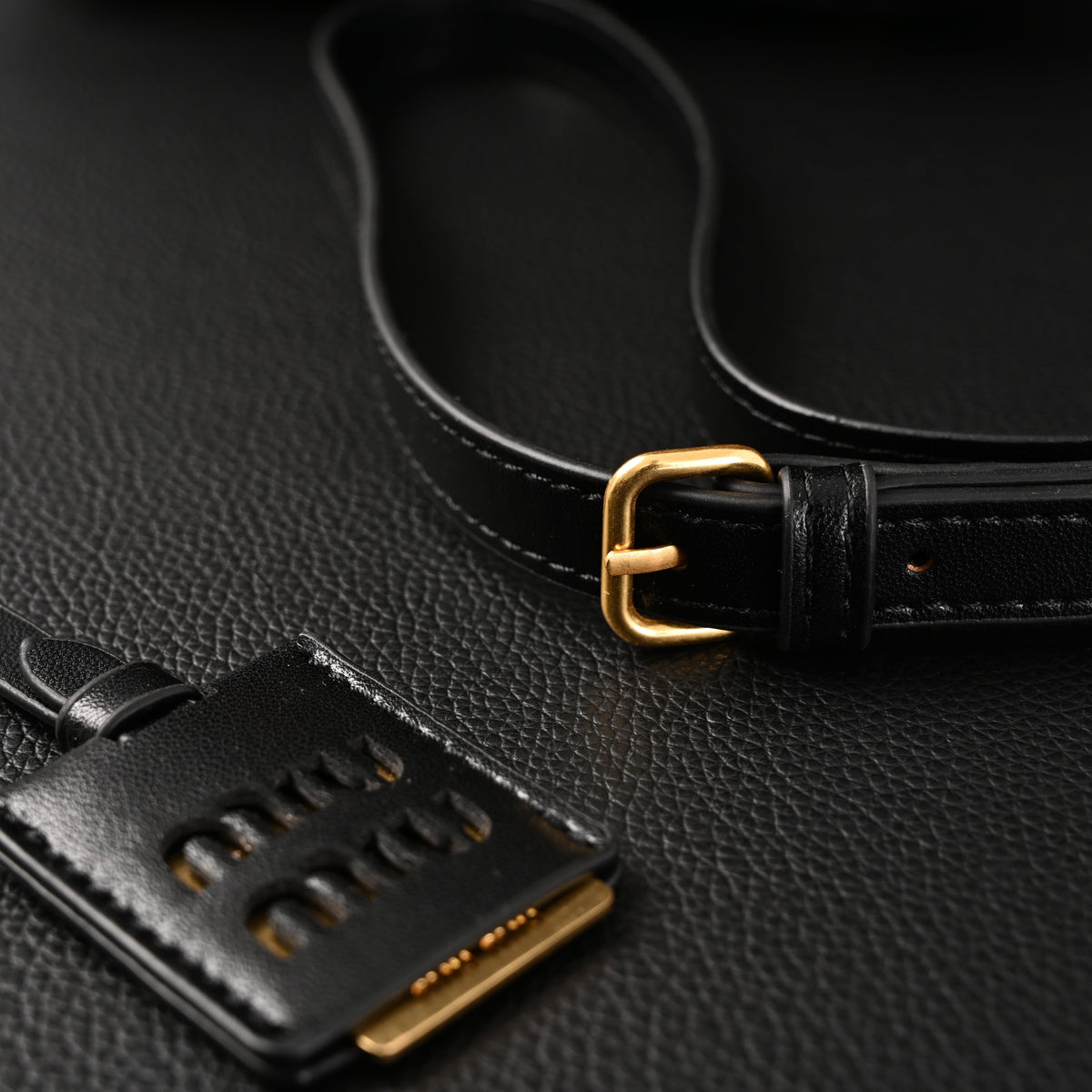 Miu Miu Black Matelassé Leather Top Handle Bag product image 4, provided for visual reference and product detail review