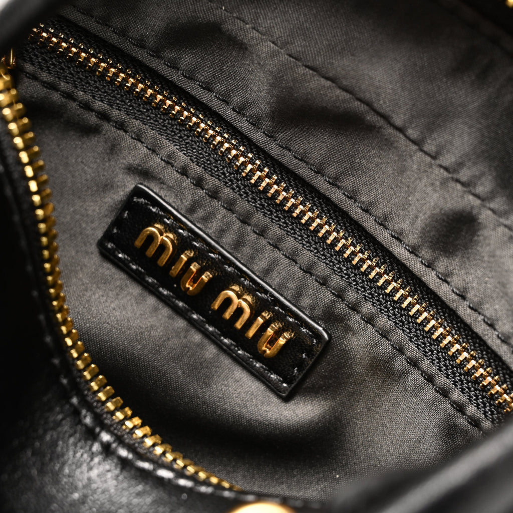 Miu Miu Black Matelassé Leather Top Handle Bag product image 6, provided for visual reference and product detail review