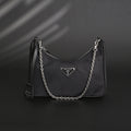 Prada Re-Edition 2005 Nylon Shoulder Bag – Black - Black with Silver-Tone Hardware product image 1, provided for visual