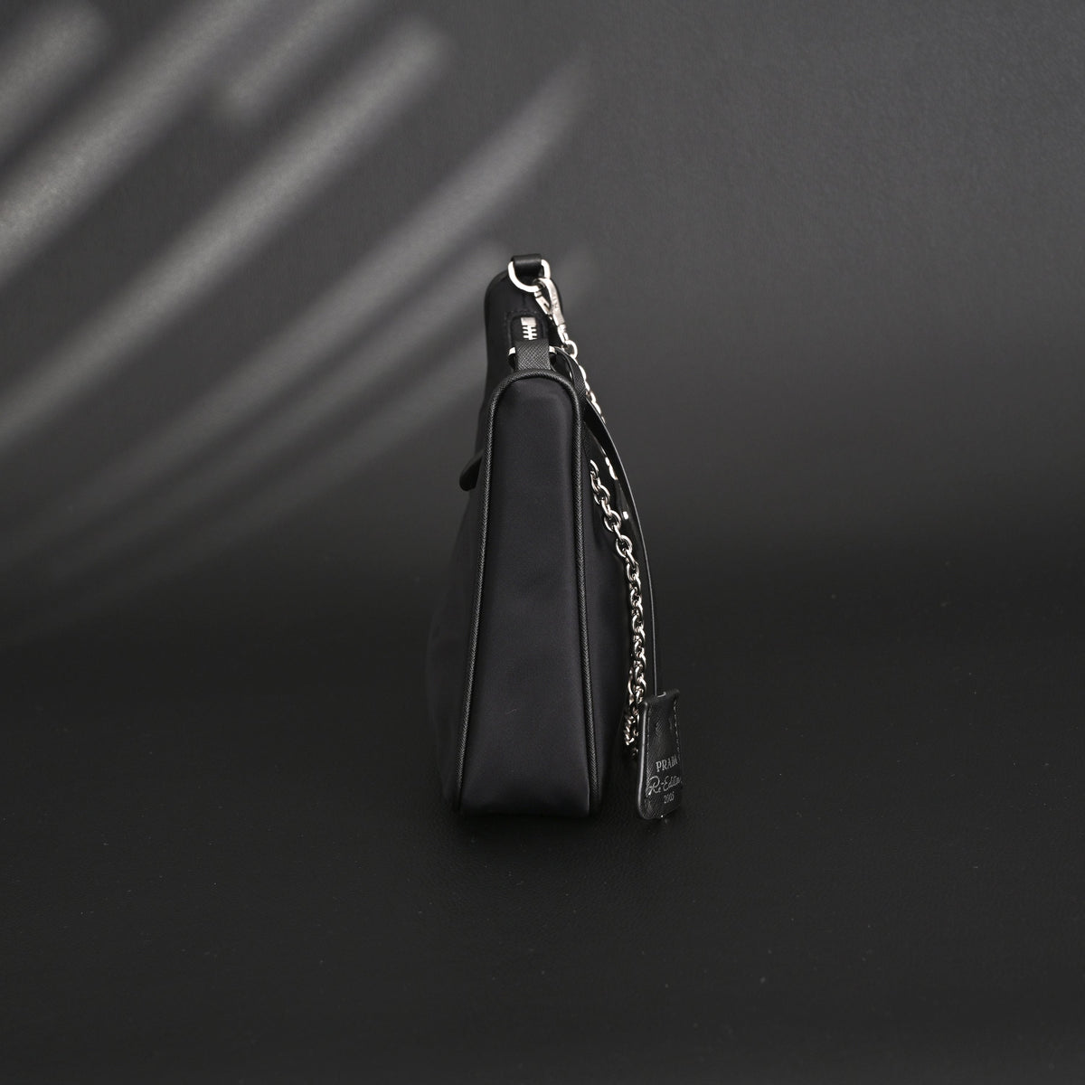 Prada Re-Edition 2005 Nylon Shoulder Bag – Black - Black with Silver-Tone Hardware product image 9, provided for visual