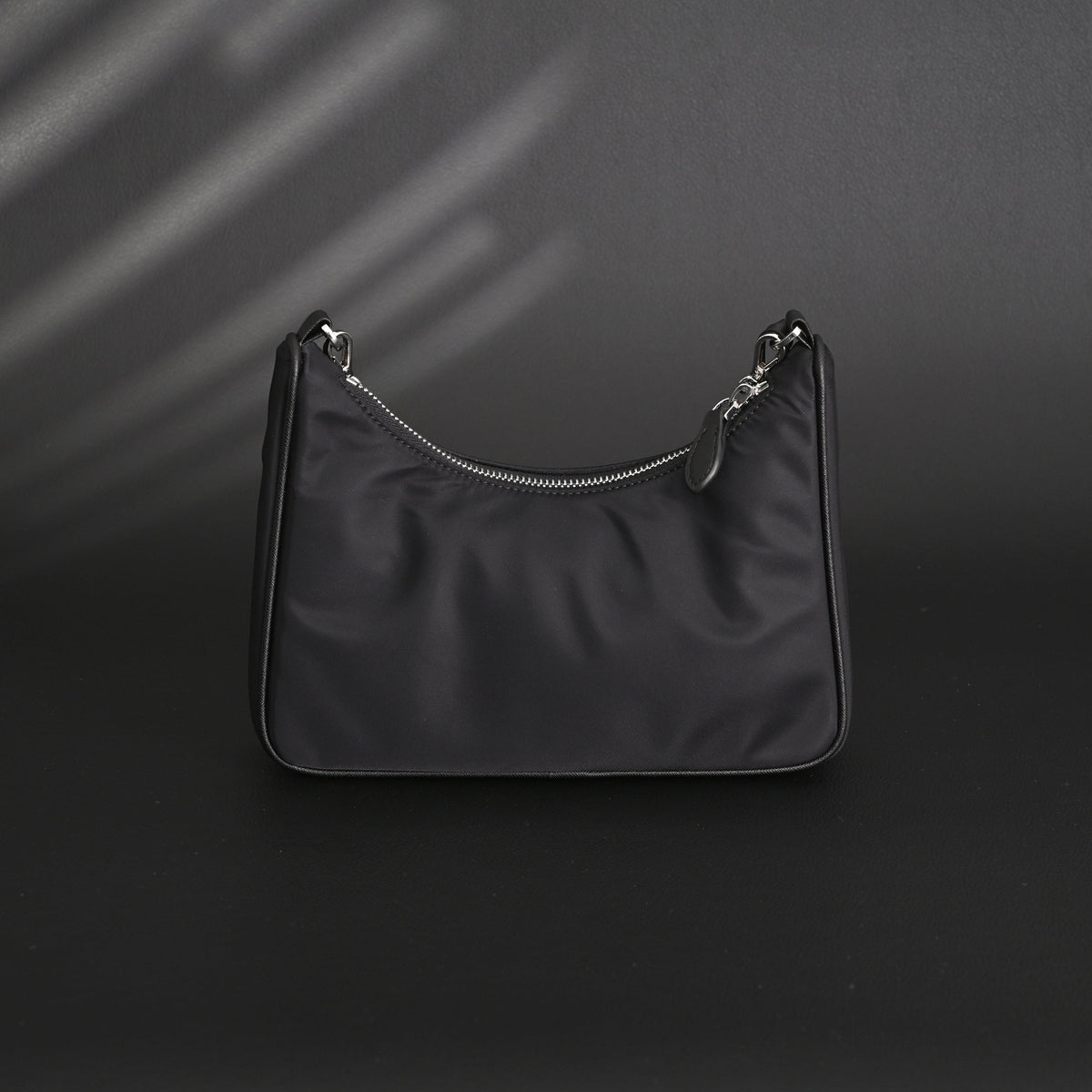 Prada Re-Edition 2005 Nylon Shoulder Bag – Black - Black with Silver-Tone Hardware product image 17, provided for visual