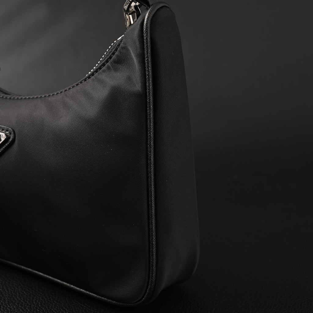 Prada Re-Edition 2005 Nylon Shoulder Bag – Black - Black with Silver-Tone Hardware product image 15, provided for visual