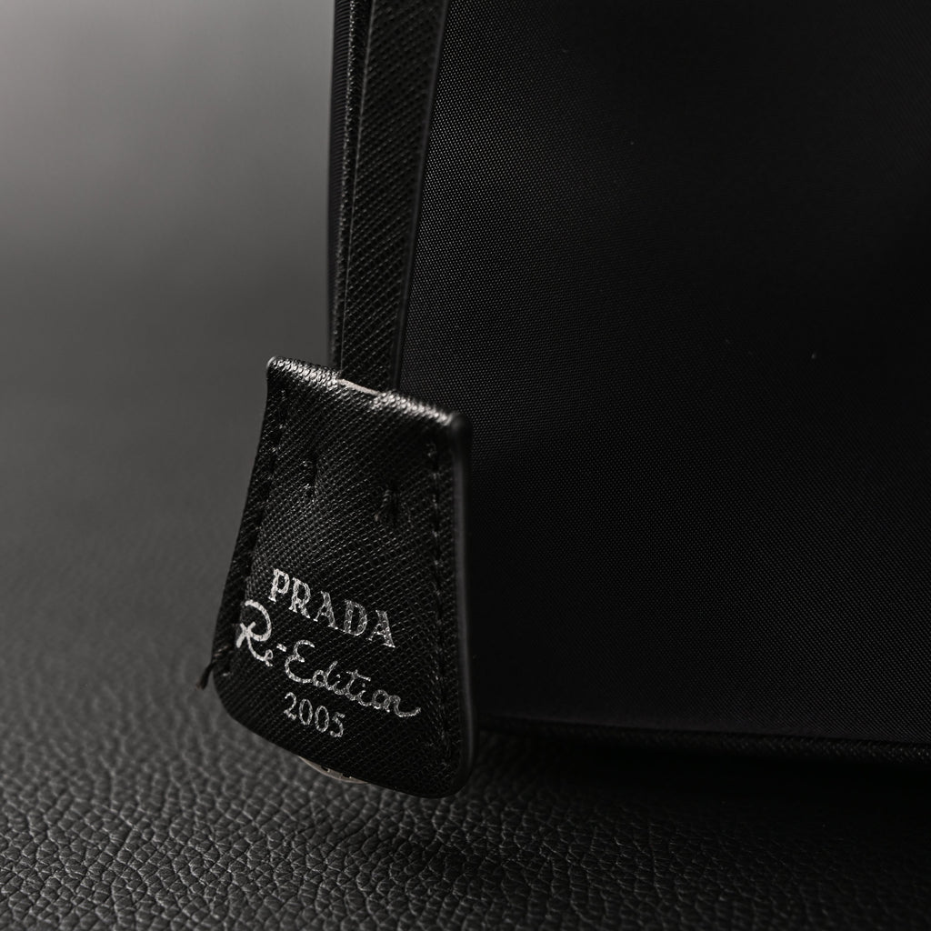 Prada Re-Edition 2005 Nylon Shoulder Bag – Black - Black with Silver-Tone Hardware product image 12, provided for visual