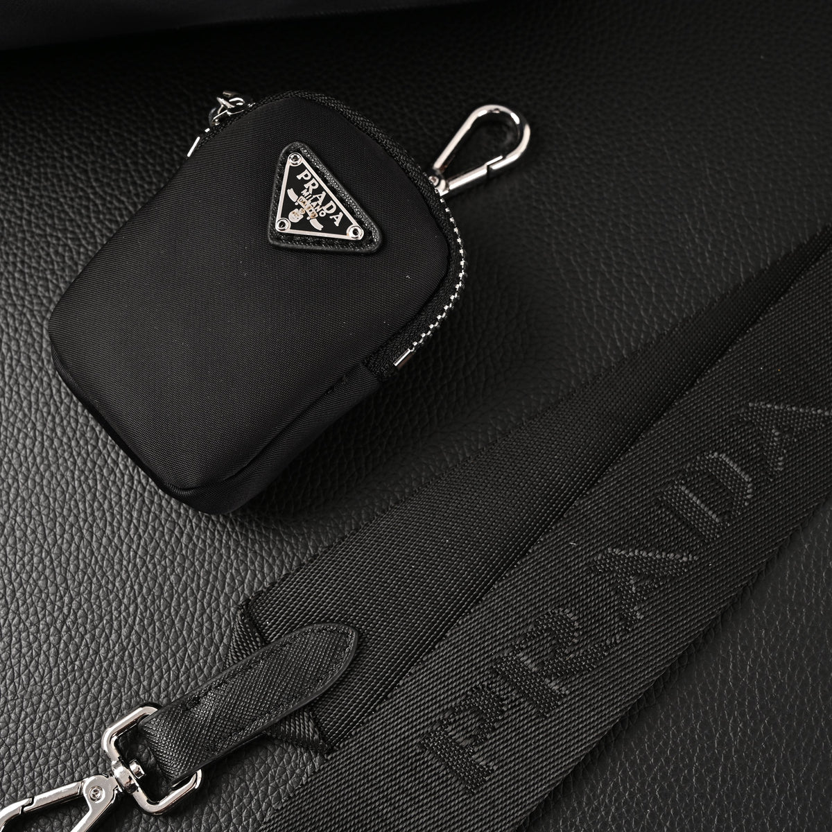 Prada Re-Edition 2005 Nylon Shoulder Bag – Black - Black with Silver-Tone Hardware product image 16, provided for visual