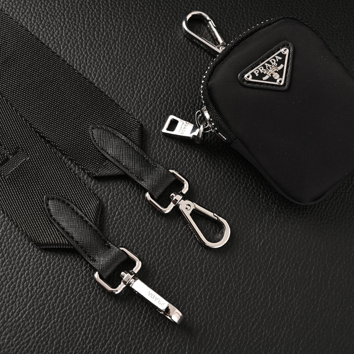 Prada Re-Edition 2005 Nylon Shoulder Bag – Black - Black with Silver-Tone Hardware product image 18, provided for visual