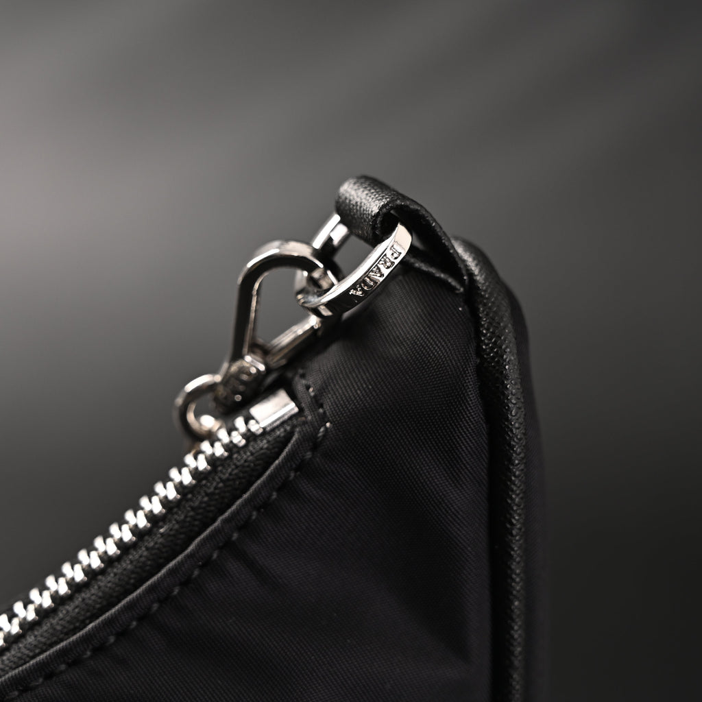 Prada Re-Edition 2005 Nylon Shoulder Bag – Black - Black with Silver-Tone Hardware product image 13, provided for visual
