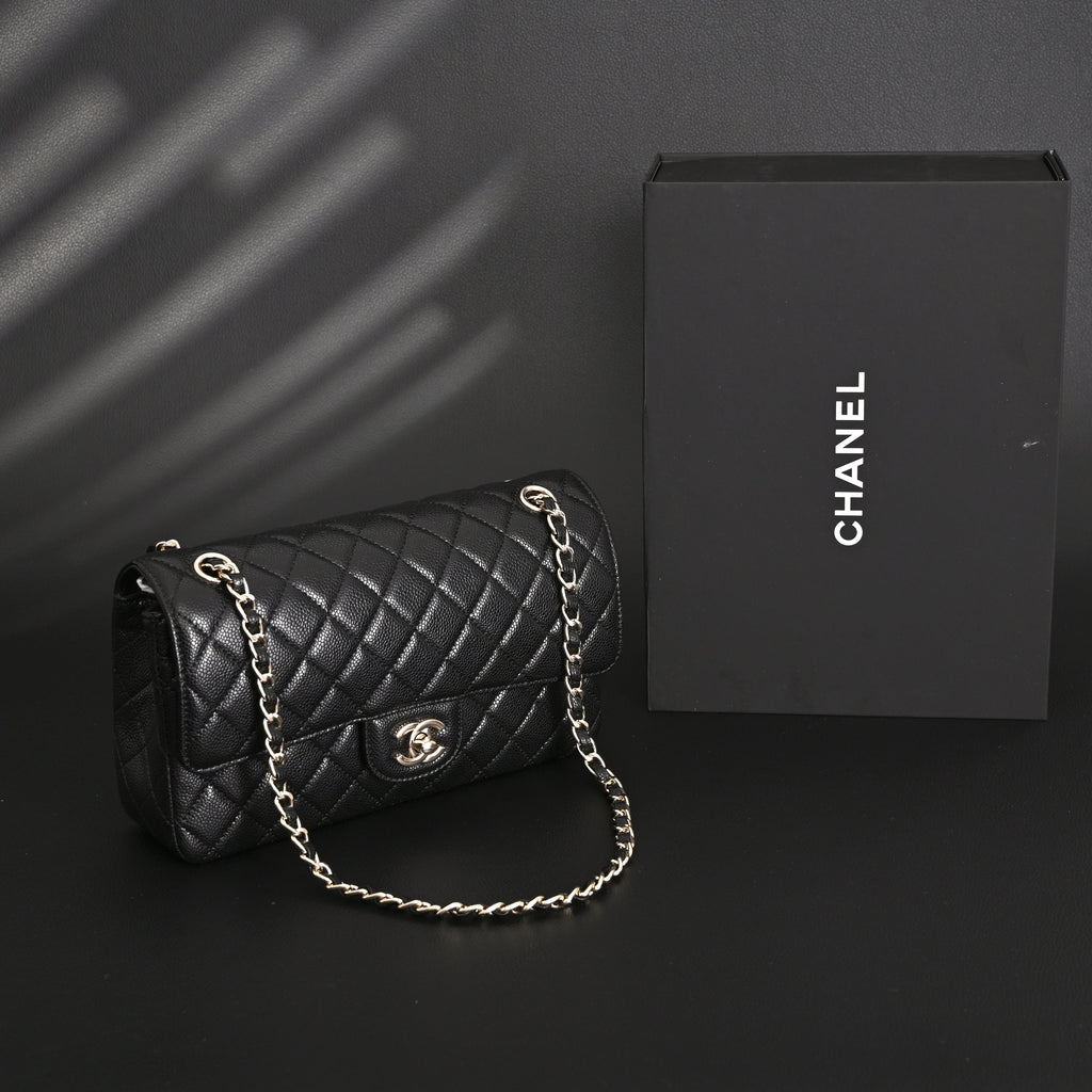 Chanel Classic Flap Bag – Black Quilted Caviar Leather with Gold-Tone Hardware product image 1, provided for visual