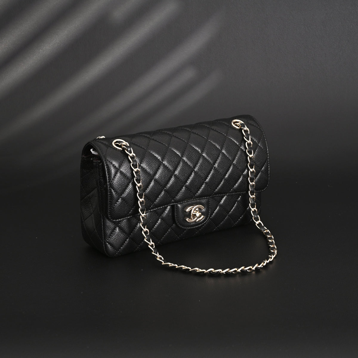 Chanel Classic Flap Bag – Black Quilted Caviar Leather with Gold-Tone Hardware product image 9, provided for visual