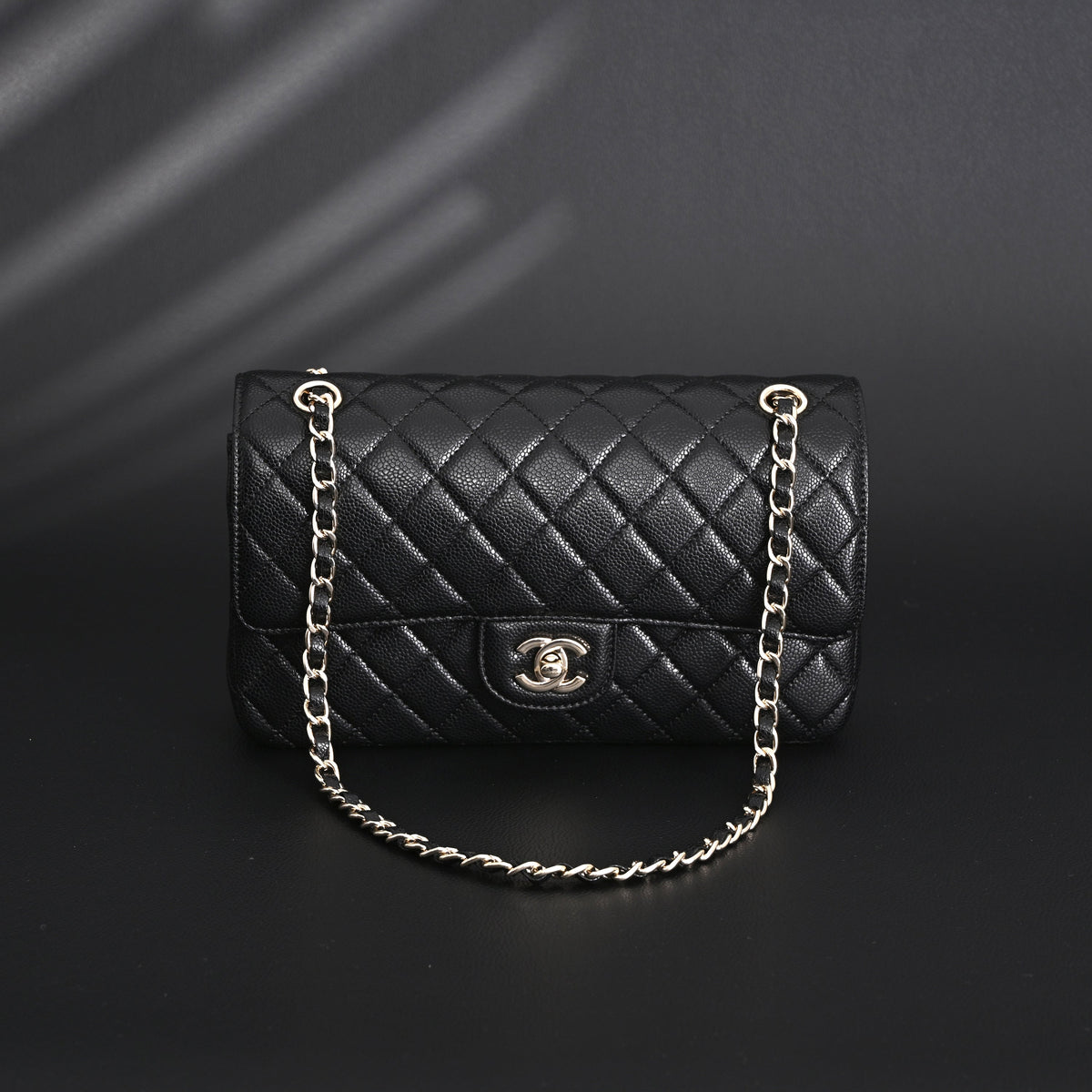 Chanel Classic Flap Bag – Black Quilted Caviar Leather with Gold-Tone Hardware product image 14, provided for visual
