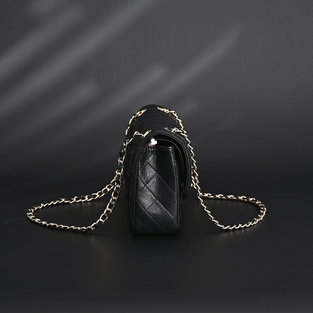 Chanel Classic Flap Bag – Black Quilted Caviar Leather with Gold-Tone Hardware product image 5, provided for visual