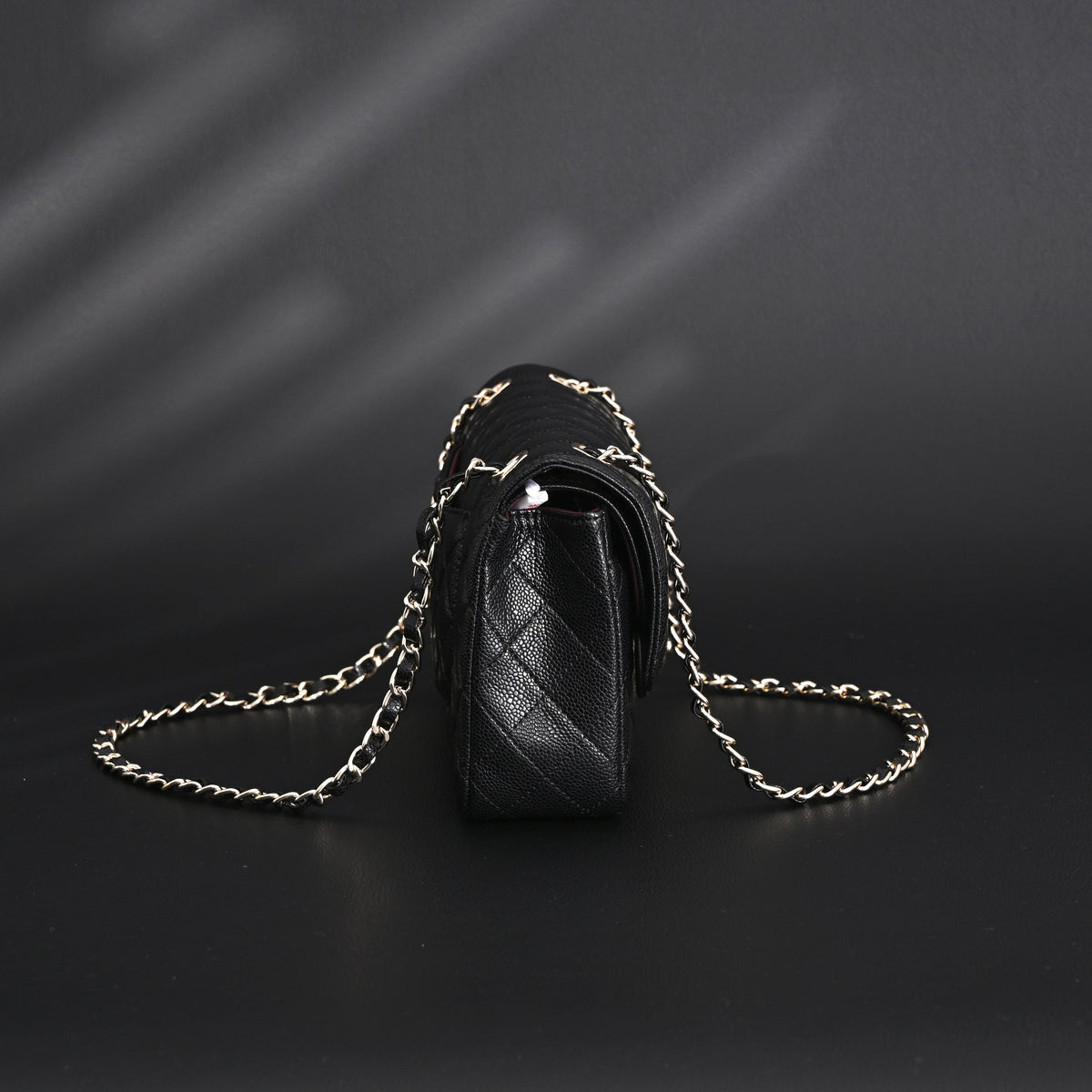 Chanel Classic Flap Bag – Black Quilted Caviar Leather with Gold-Tone Hardware product image 5, provided for visual