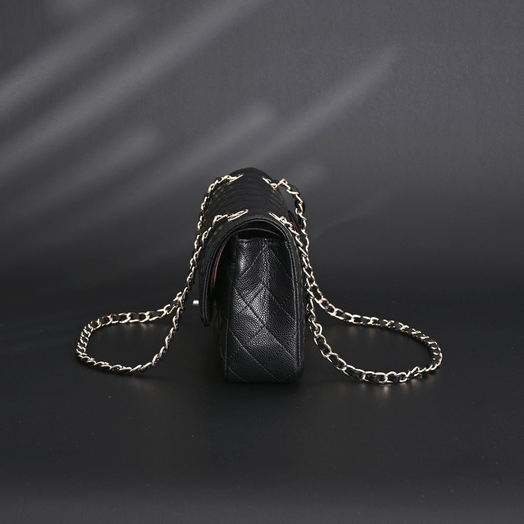 Chanel Classic Flap Bag – Black Quilted Caviar Leather with Gold-Tone Hardware product image 12, provided for visual