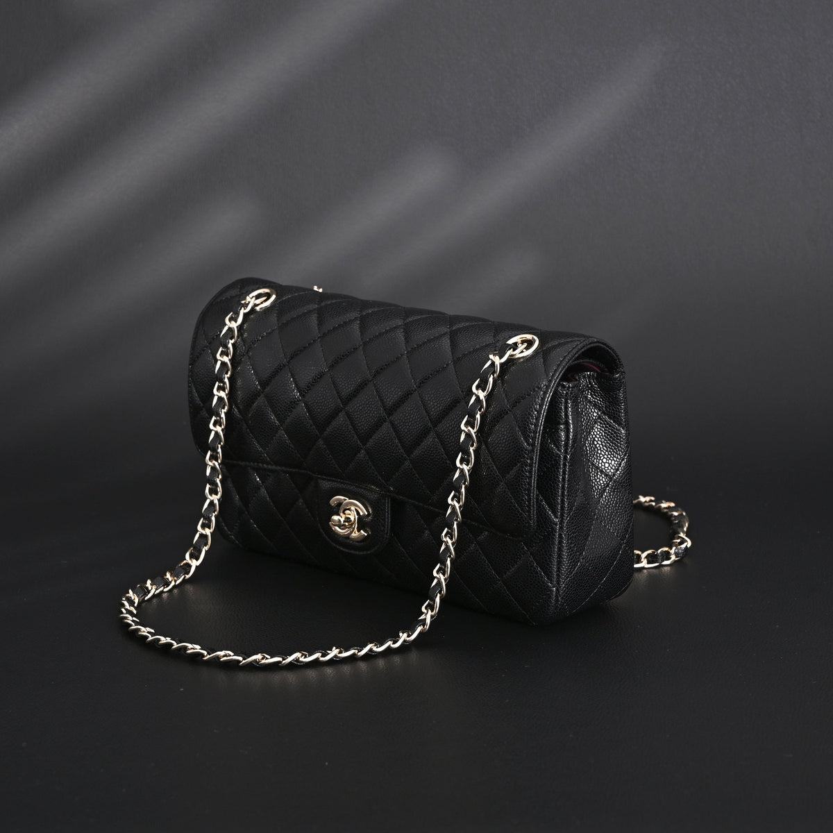 Chanel Classic Flap Bag – Black Quilted Caviar Leather with Gold-Tone Hardware product image 6, provided for visual