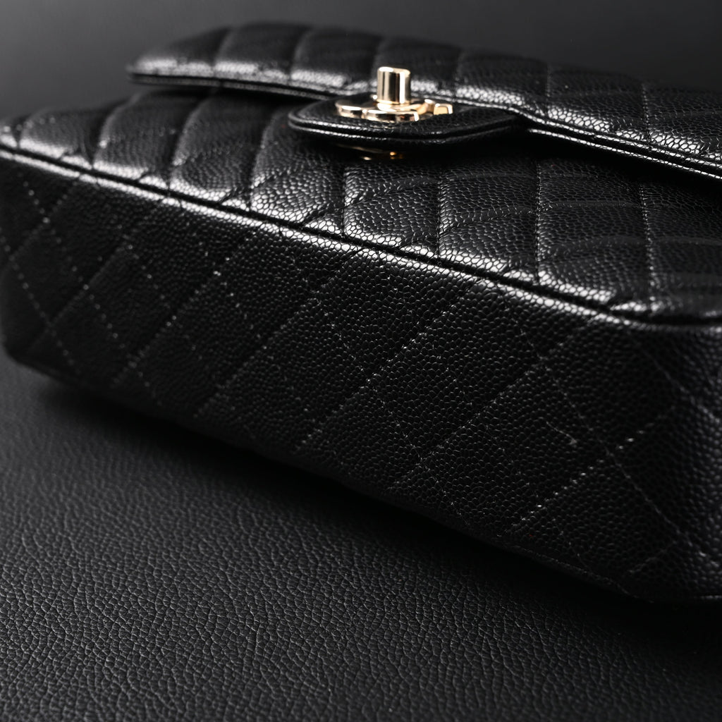 Chanel Classic Flap Bag – Black Quilted Caviar Leather with Gold-Tone Hardware product image 7, provided for visual