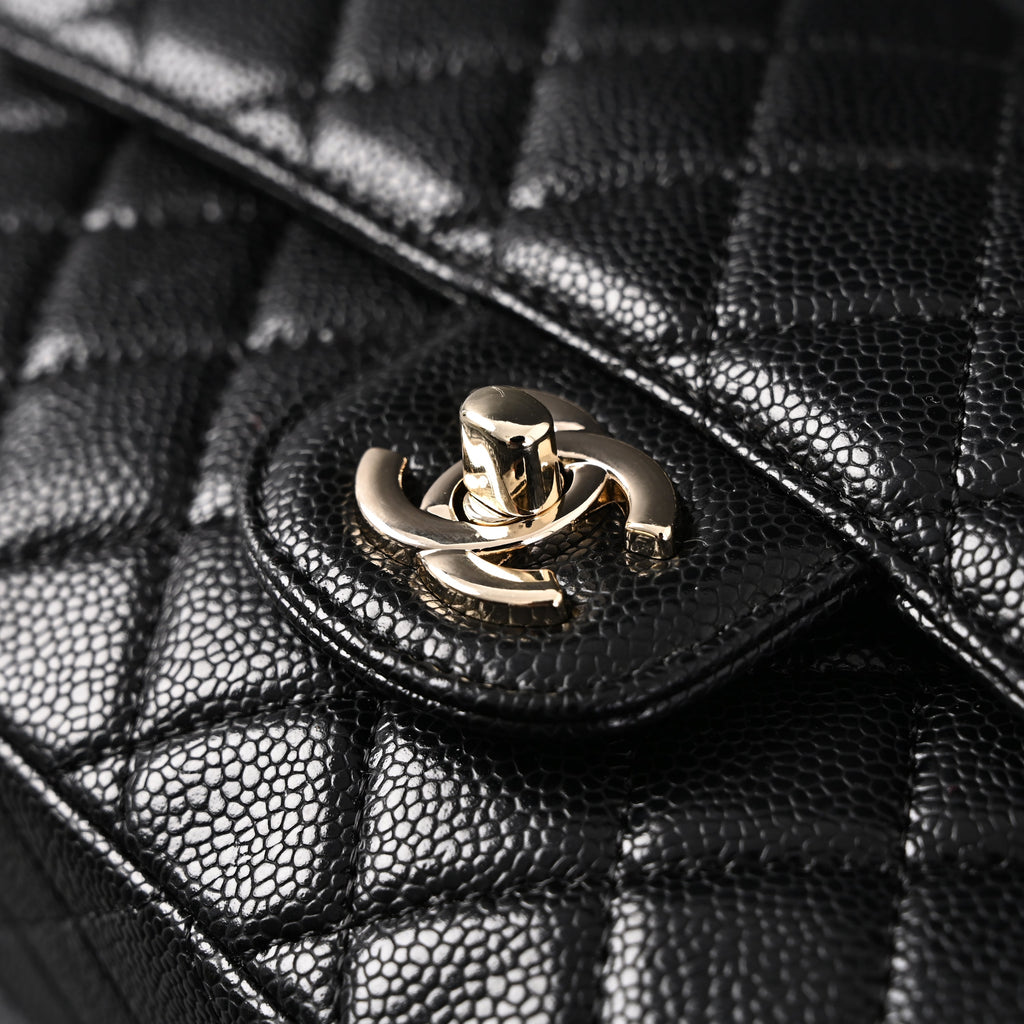 Chanel Classic Flap Bag – Black Quilted Caviar Leather with Gold-Tone Hardware product image 16, provided for visual