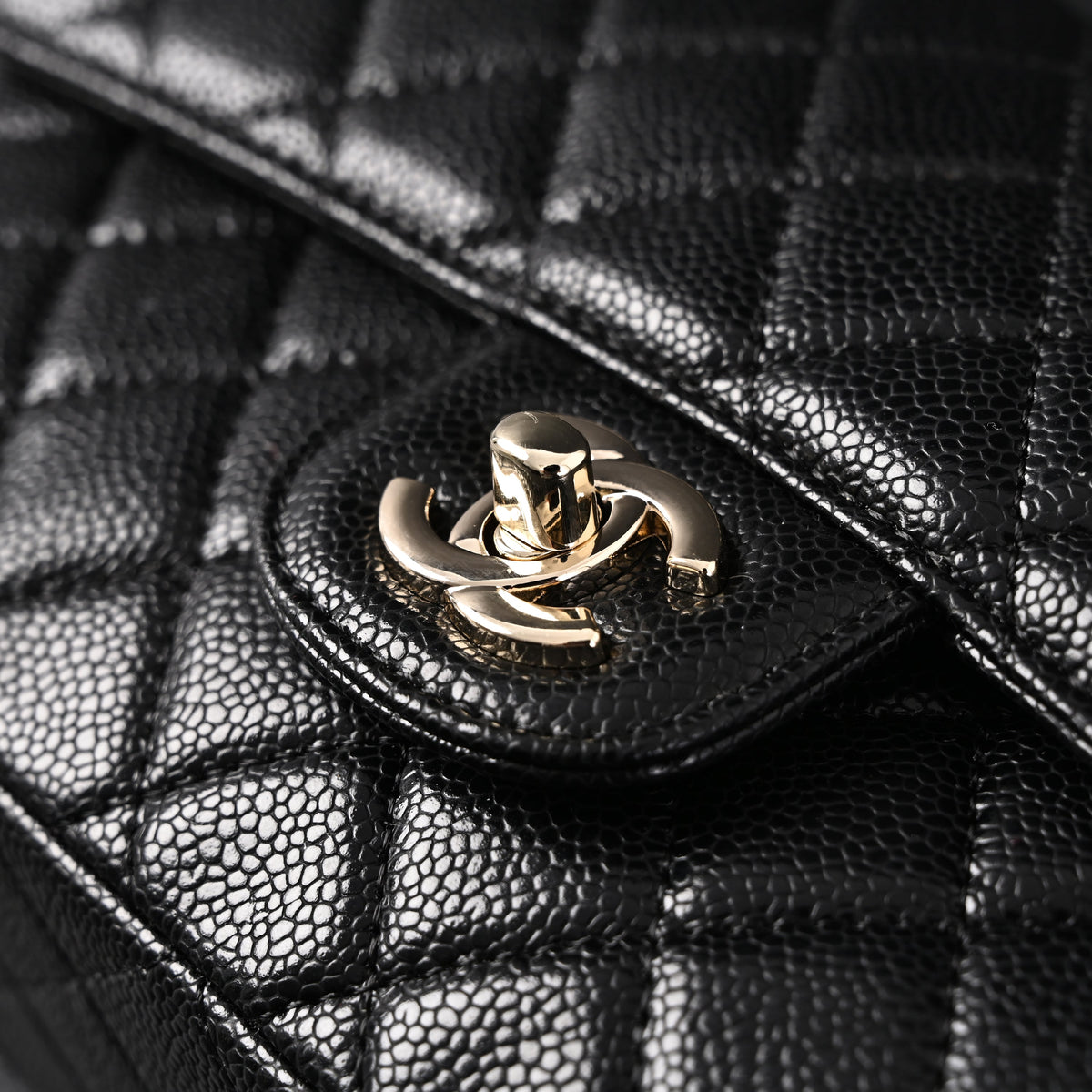 Chanel Classic Flap Bag – Black Quilted Caviar Leather with Gold-Tone Hardware product image 16, provided for visual
